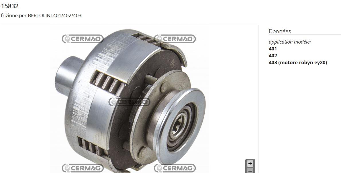 Embrayage BERTOLINI YABE EMAK CAMBIO NIBBI D. Motocoltivatore 401/402/403 (HONDA GX160 GC160 /ACME ALN330 /ROBIN EY20...) CERMAG 15828 / 15829 / 15830 / 15831 / 15832 / 15833