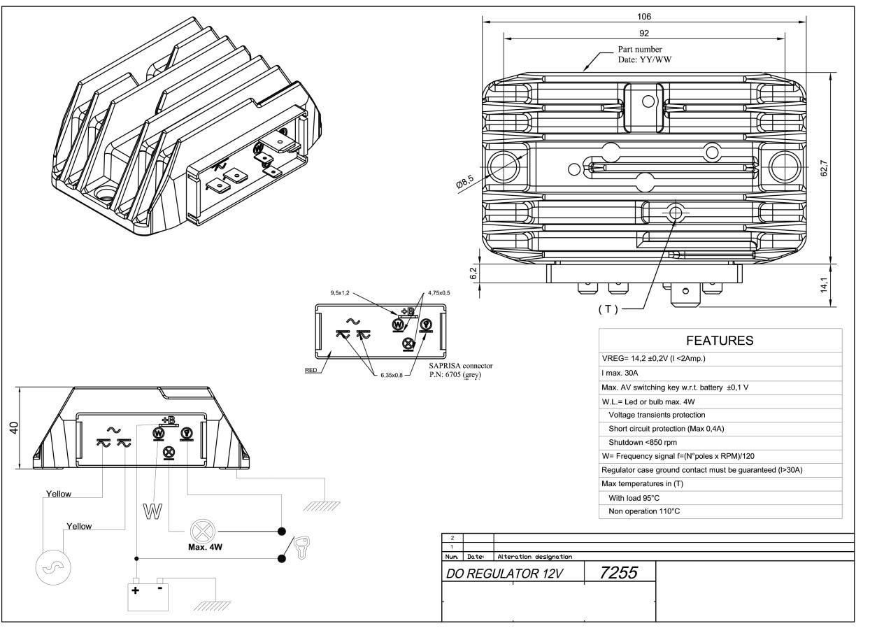 Régulateur LOMBARDINI ED0073624020-S - SAPRISA 7255