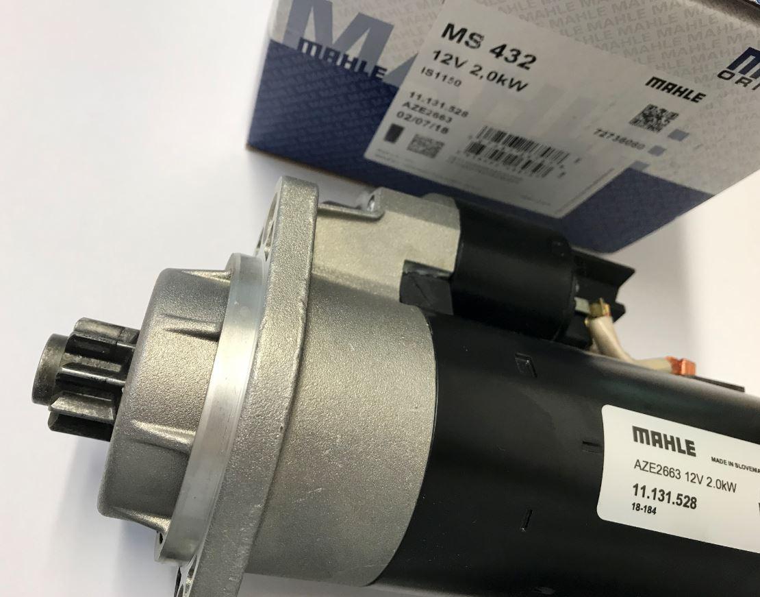 Démarreur 12V 2.0kW ISKRA MS432 / MAHLE AZE2663 / 11.131.528 (equiv. HATZ 050495901) - Moteurs HATZ 1D81 D160 D180 1D90