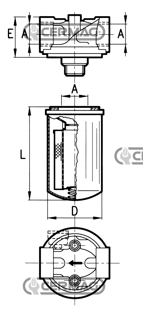 Filtre hydraulique SPIN ON  90 µm - CERMAG 80883 IKRON HHC1873 HHC01873 - HEK45-30.155-AS-MS090-B  / MP CS050M90A FBO CA160   SOFIMA CA301EMCV1