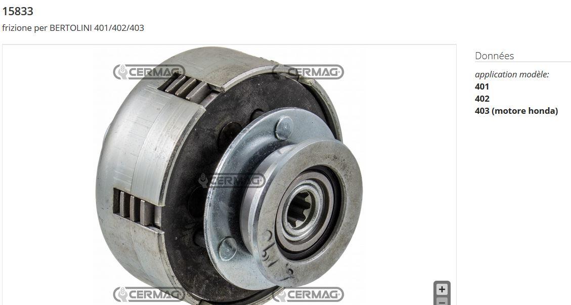 Embrayage BERTOLINI YABE EMAK CAMBIO NIBBI D. Motocoltivatore 401/402/403 (HONDA GX160 GC160 /ACME ALN330 /ROBIN EY20...) CERMAG 15828 / 15829 / 15830 / 15831 / 15832 / 15833