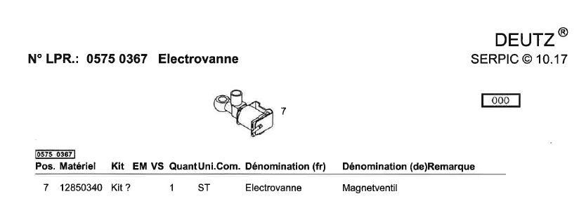 Electrovanne DEUTZ