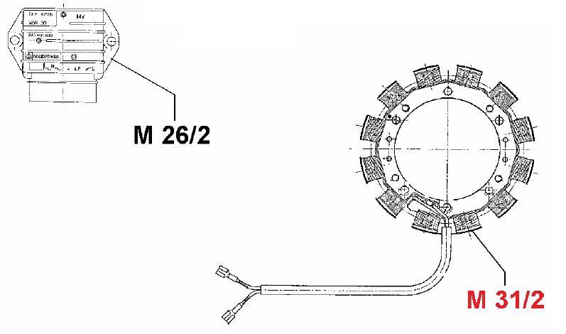Stator FOCS LDW502 LDW602 LDW702 LDW903 LDW1003 LDW1204 LDW1404 15LD225 15LD315 15LD350 LGW523 LGW627 LOMBARDINI 8565080 (20A 12V 2 fils jaune - SAPRISA 5247 - LOMBARDINI 8565121 ED0085651210-S Ex. 8565080 - 8565107