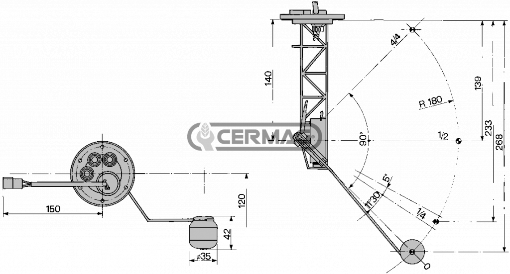 INDICATEURS DE NIVEAU CARBURANT POUR FIAT - CASE NEW HOLLAND CNH CINGOLI 5134967