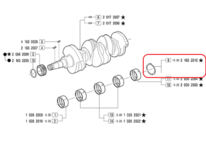 Cale laterale arriere Ø80mm / VM Motori 21652015F