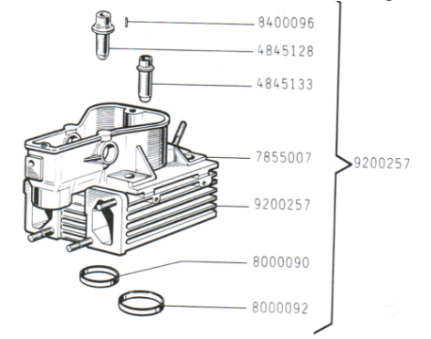 ED0092002570-S Culasse SLANZI DVA920 DVA1030 DVA1550 SLANZI Ex. LOMBARDINI 9200256 Ex. SLANZI 21.91.15