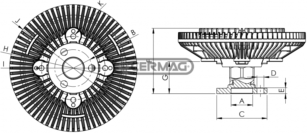 NOYAU CERMAG 13257 CASE NEW HOLLAND OEM 5187804 - CNH TN55 TN55D TN55SD TN65 TN65D TN65S TN70 TN70D TN75 TN75D TN75S