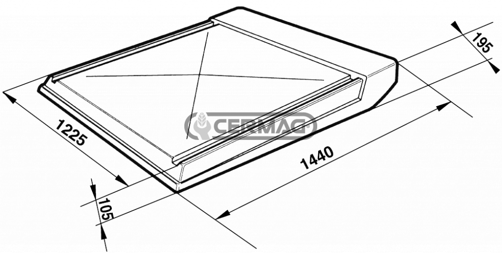 Auvent pare-pluie 1440x1225mm OEM 5137614 FIATAGRI