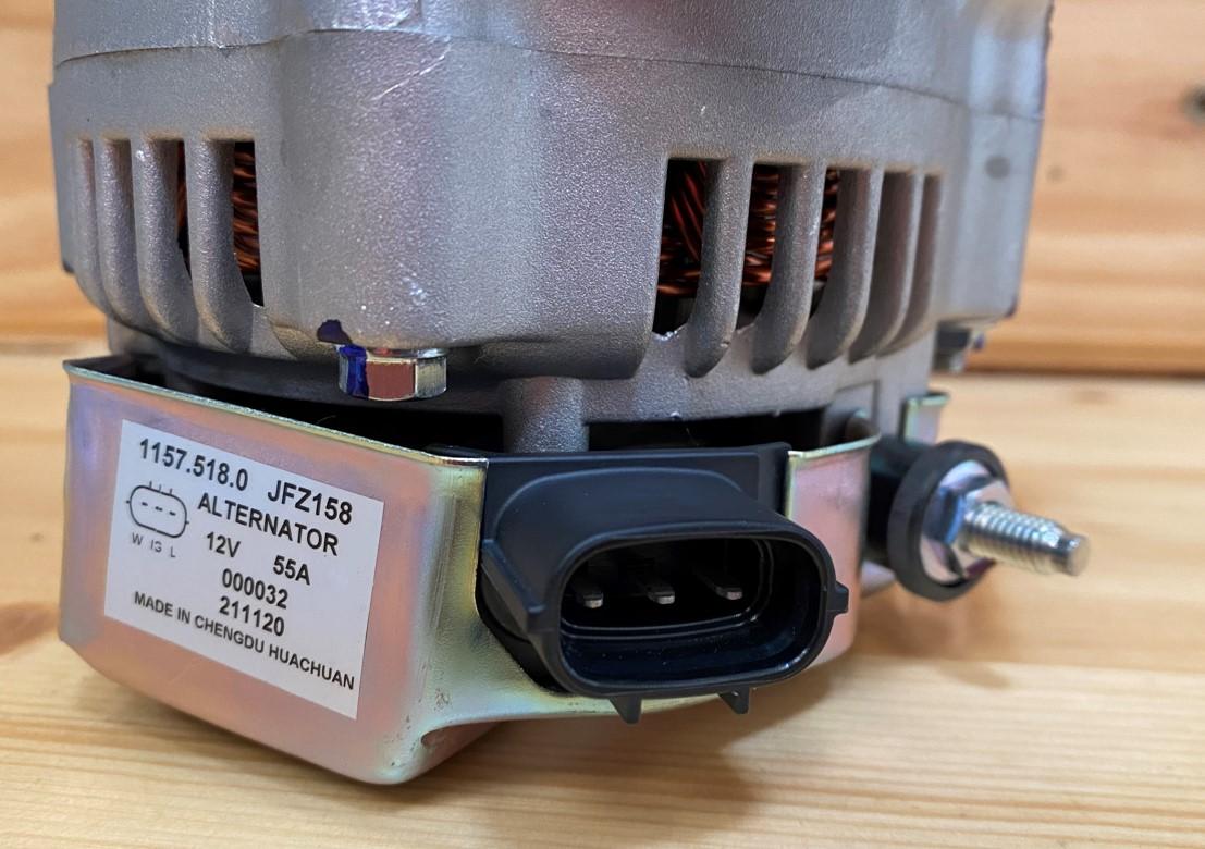 Alternateur 12,5V 55A LOMBARDINI KOHLER ED0011575180-S Ex. ED0011574240-S - KOHLER KDI1903M ; KOHLER KDI2504M ; 1157.518.0 JFZ158