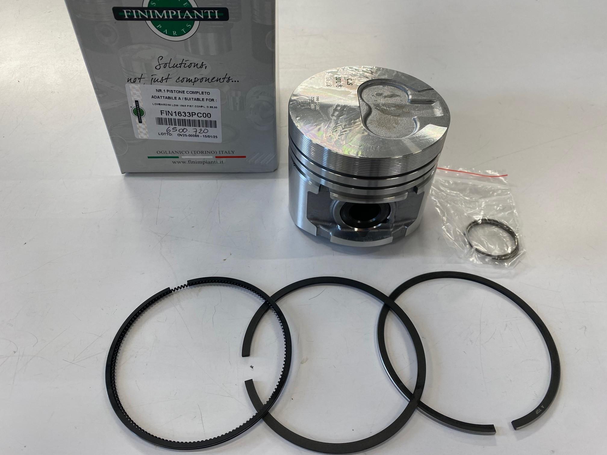 Piston complet Ø88mm CHD LDW1503 LDW2004 LOMBARDINI 6500.720 ; ED0065007200-S KOHLER FINIMPIANTI FIN1633PC00