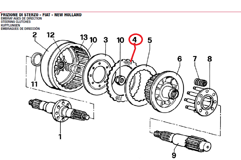 Anneau embrayage de direction 15606 MASSEY FERGUSON 973372M1 FIAT NEW HOLLAND 544583 LAMBORGHINI 400.0515.4 LANDINI 973372M1 / Ø219x152x6 71 dents