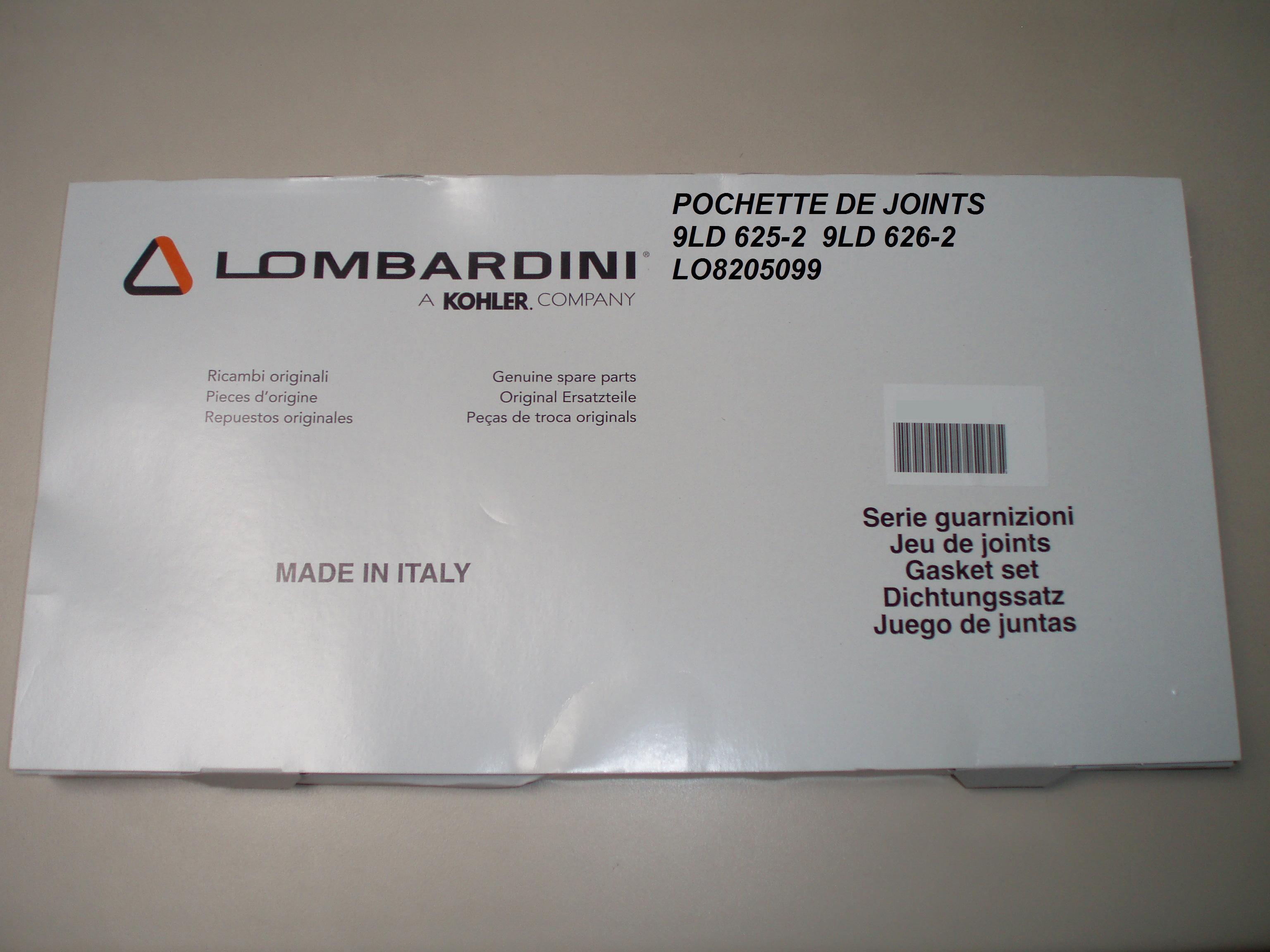 Pochette Joints 9LD625-2 9LD626-2 LOMBARDINI KD625 KD626 ED0082050990-S / 8205099
