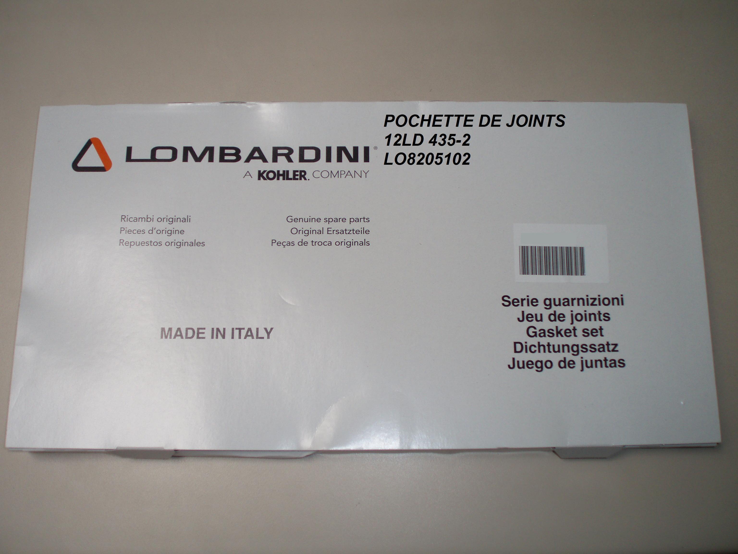 Pochette Joints 12LD435-2 10LD360-2 10LD400-2 LOMBARDINI 8205102 KOHLER ED0082051020-S