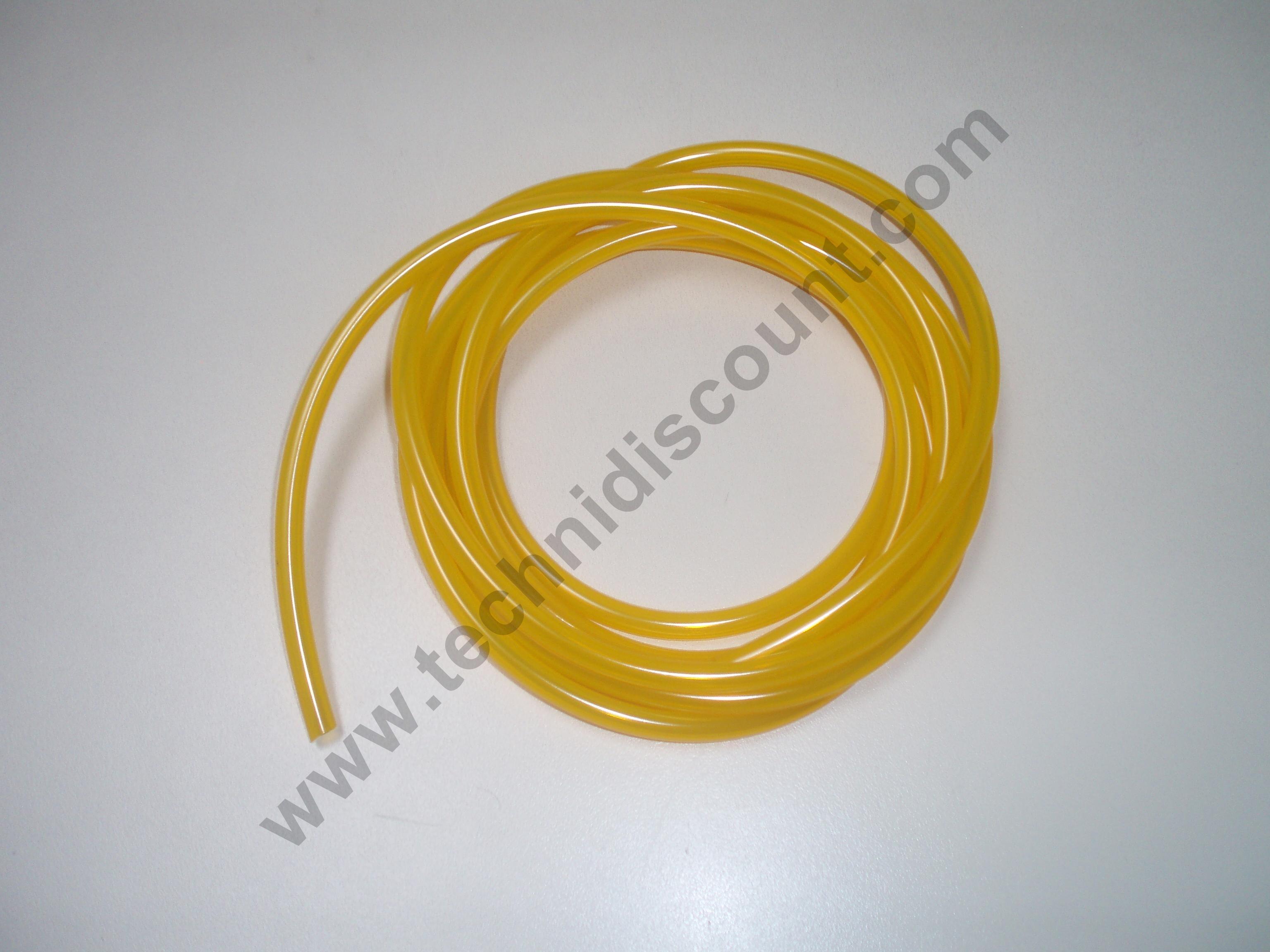 Tuyau carburant Ø4.8mm Ø8.0mm essence/gasoil transparent/jaune (50 cm)