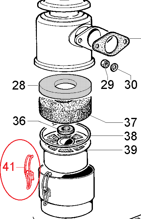 Crochet Agrafe de filtre air 3LD450 3LD510 3LD511 5LD675-2 5LD675-3 5LD825-2 5LD825-3 5LD825-4 5LD930-3 5LD930-4 - LOMBARDINI 4115048 / ED0041150480-S