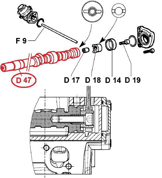 Arbre à cames LDW903 LDW1003 SILEO 1000 LOMBARDINI ED0010116320-S