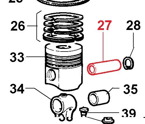 Axe piston 5LD675-2 LDA672 5LD675-3 LDA673 LOMBARDINI