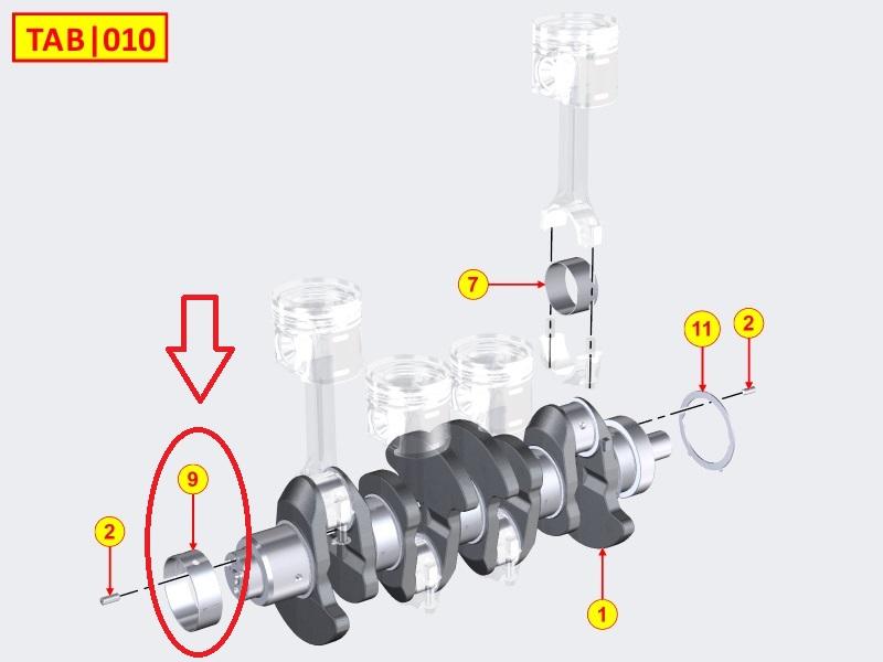 Roulement / Coussinet Banc Vilebrequin ED0016112790-S KOHLER KDI3404 KDI3404TCR