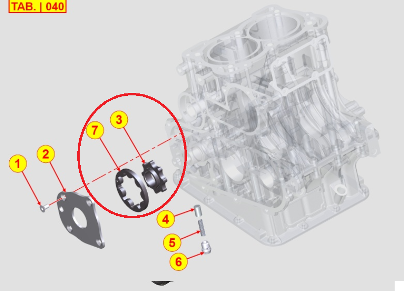 ROTOR POMPE A HUILE 7750144 LOMBARDINI LDW442 LDW492 KOHLER ED0077501440-S