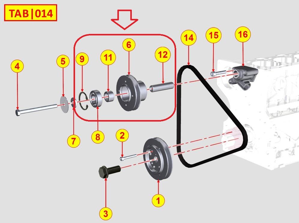 Poulie Alternateur LDW502 LDW602 LDW702 LDW903 LDW1003 LDW1204 LDW1404 FOCS LOMBARDINI (Alternateur type automobile ou tendeur de courroie) 7051165 / ED0070511650-S