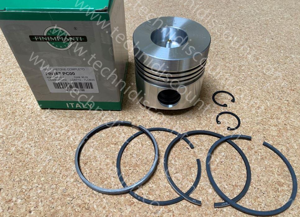 Piston complet STD LOMBARDINI 7LD600 8LD600-2 type 710 type 904 - FINIMPIANTI FIN167PC00 Ø90,00mm / Equivalent à LOMBARDINI 6502.048 / 6502048