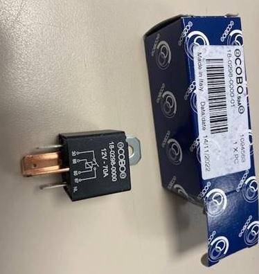 Relai 12V 70A COBO 18-0298-0000 18.0298.0000 Ex. COBO 18.0240.0000 COBO Group 1802400000 Ref boite COBO 1094563