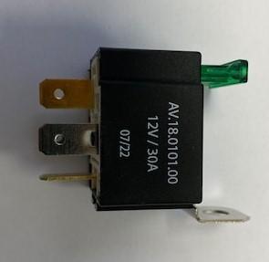 RELAIS ON-OFF 12V-30A AVEC FUSIBLE DE PROTECTION ET ÉQUERRE DE FIXATION - COBO AV.18.0101.00 / AV18010100