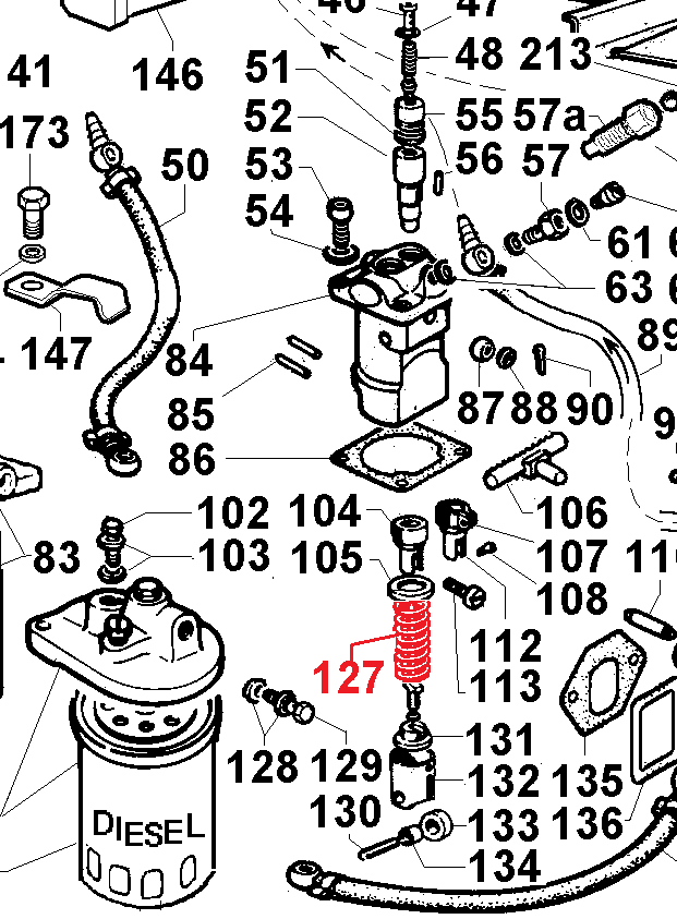 Ressort pompe injection LOMBARDINI 9LD561-2