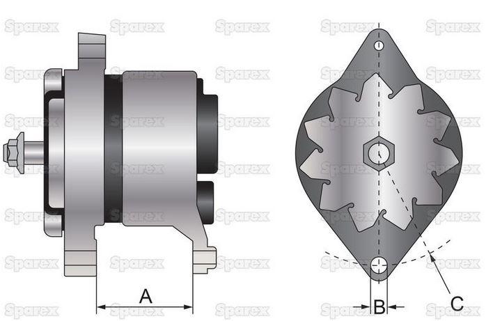 Alternateur 12V 65A MAHLE CERMAG 12360 - SAME ANtares Dorado Explorer Frutteto Golden Same Rock Titan 2.9439.420.0/10 / FIAT L60 L65 L75 L85 L98 TL70 TL80 TL90 TL100 / CNH TN75F 99478834