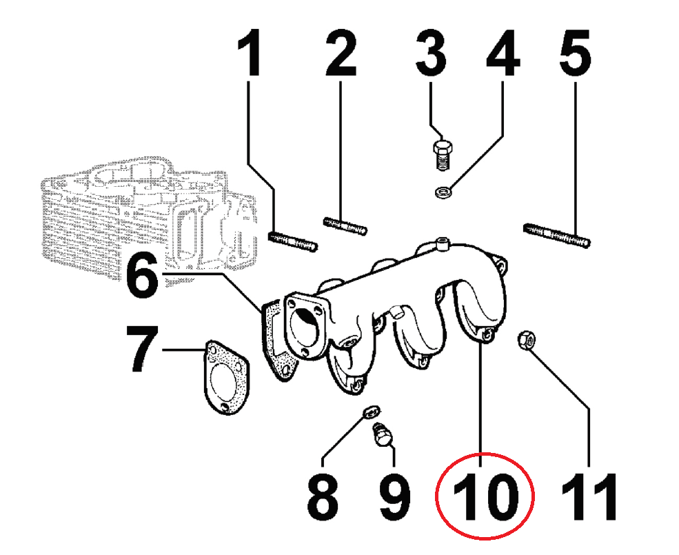 Collecteur admission LOMBARDINI 2486043 KOHLER ED0024860430-S / Moteur LOMBARDINI 11LD535-3 11LD625-3 11LD626-3 Moteur KOHLER KD625-3 KD626-3 (625.2486.043)
