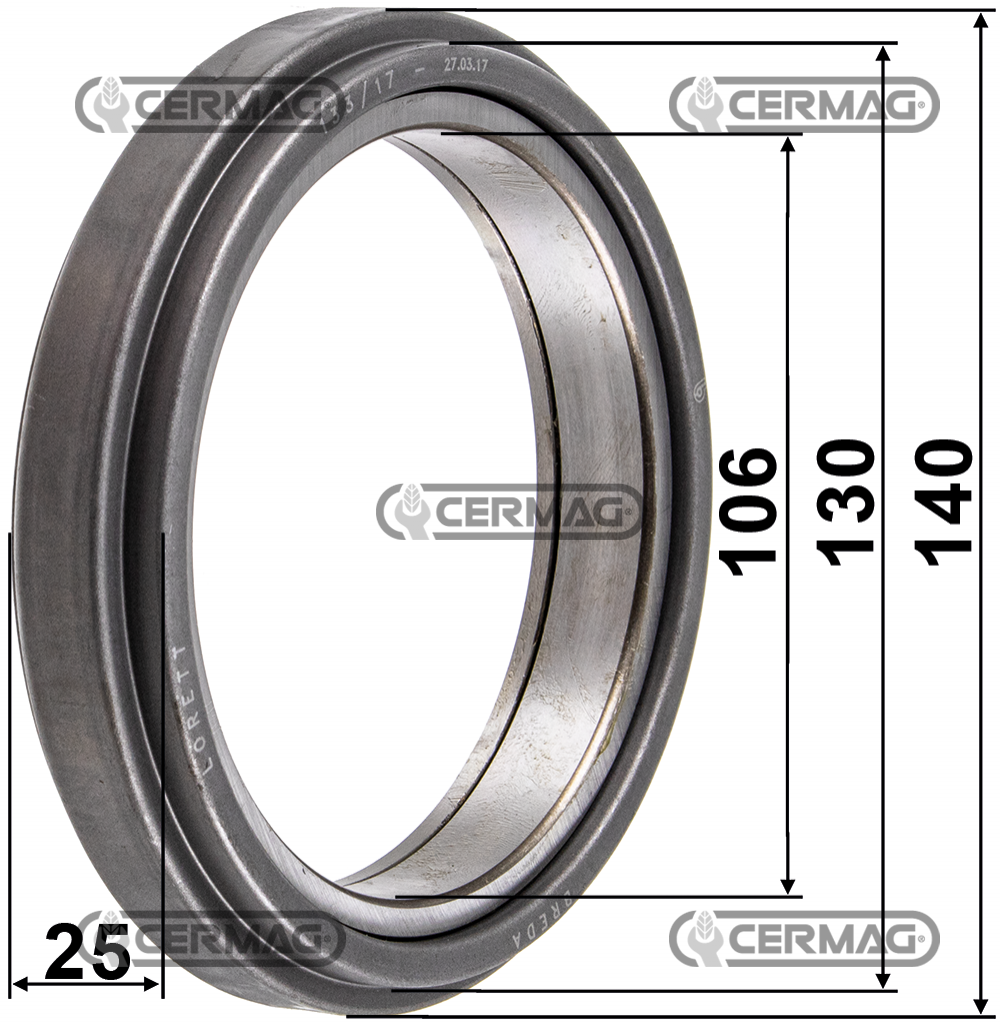 Coussinet Embrayage CERMAG 16052 OEM 4383379 DEUTZ dx80 dx85/a dx86 dx90/a dx92 agroprima 4.31/4.51/4.56/6.06/6.16 - agroxtra 4.47 / 4.57 / 6.07 / 6.17 - dx 4.10/4.30/4.31/4.50/4.51/4.57h/4.70/5.30/5.50/5.70/6.05