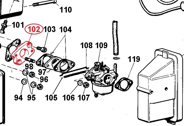 Bride carburateur LGA225 LGA184 LOMBARDINI INTERMOTOR 3781.056 / ED0037810560-S