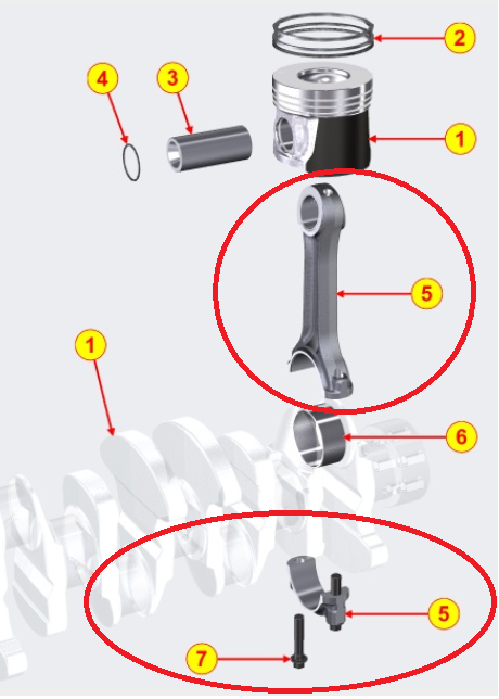 Bielle 1526315 LOMBARDINI ED0015263150-S KOHLER KDI1903M KDI2504M