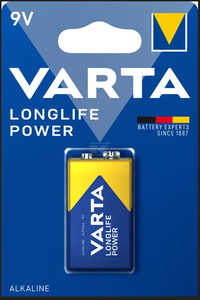 Pile E 9V 6LR61 (x1) VARTA LONGLIFE POWER E-BLOCK 4922 ALKALINE 6LP3146 9V TRANSISTOR MN1604