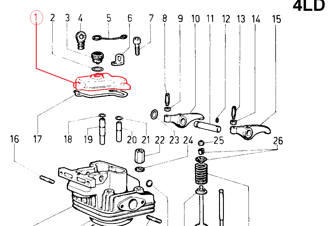 Couvercle cache culbuteur LOMBARDINI 2125069 KOHLER ED0021250690-S / Moteur LOMBARDINI 4LD640 LDA96 4LD705 LDA100 4LD820 LDA820