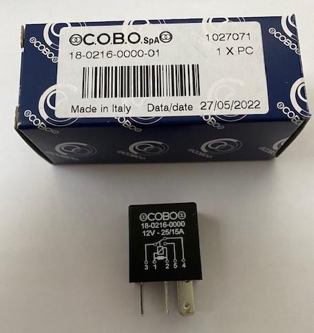 Micro relais avec échange On-on 5 broches 12V-15/25A avec résistance COBO 18-0216-0000 / 18.0216.0000 / 1802160000 / Boite COBO 1027071