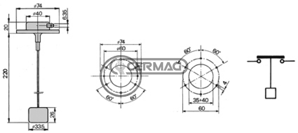 INDICATEUR DE NIVEAU CARBURANT POUR GOLDONI OEM 02050278 GOLDONI Serie 1000/3000 - COMPACT - TRANSCAR prima serie
