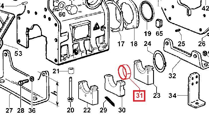 Coussinet ligne LDW602 LDW702 LDW903 LDW1003 LDW1204 LDW1404 FOCS LOMBARDINI - DEUTZ F2M1008 F3M1008 F4M1008 LOMBARDINI 1611193 KOHLER ED0016111930-S - STD 8061620 ; 8061 620 ; ED0080616200  ; ED0080616170 ; 8061617 ; 8061 617