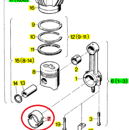 Coussinet bielle E75 E71 E79 E780 HATZ 03195700