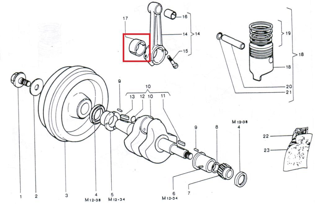 Coussinet bielle CRD100 CRD100/2 RP170 RP178 RP360 RP380 CRD951 P101 RUGGERINI - A26R033 / FIN030CR_STD