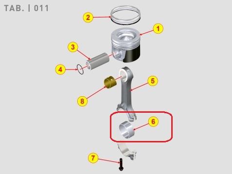 Coussinet bielle  KDI1903TCR - KDI2504TCR LOMBARDINI KOHLER ED0016401550-S - 1640155