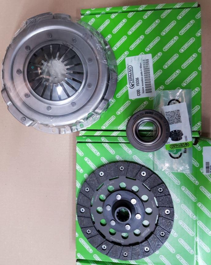 Kit embrayage CARRARO ANTONIO 3400 3600 SUPER TIGRE - TIGRONE 620 - 625 635 SUPER TIGRE (1ère serie) Mécanisme Ø180mm (15336 /5.107.506) + Disque Ø180x124x3.8 (15199 / 5.108.504) + Butée Ø33 (15302 / 5.073.502)