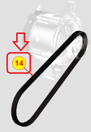 Courroie alternateur 2440459 LOMBARDINI KOHLER ED0024404590-S AVX10-M1 (600mm)