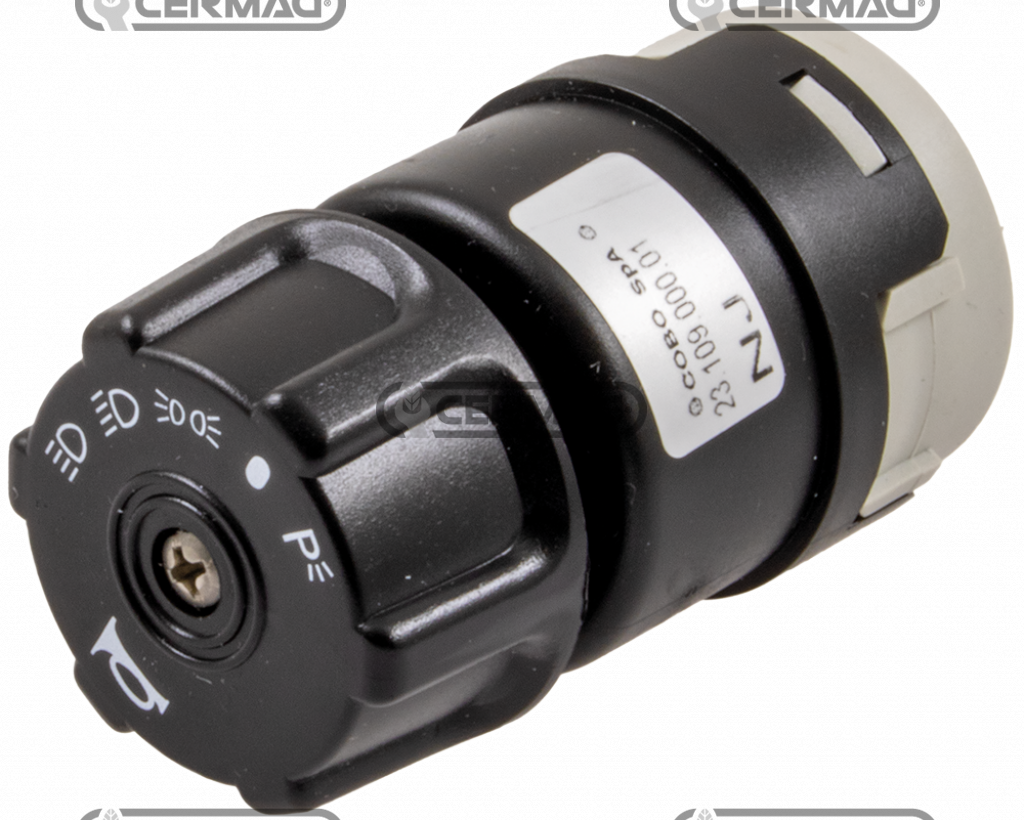 Interrupteur d'éclairage avec avertisseur sonore - COBO 23.109.000 ; 23.109.000.01 GOLDONI 02050396 GOLDONI Super special Special Starcar Transcar Serie 1000/3000 - Star 3000 / V 800 Base Cluster Compact Energy Euro SN Idea MAxter...