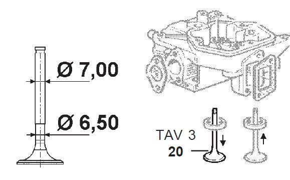 Soupape echappement RUGGERINI MD350 MD351 MD358 / RY100 RY101 RY120 RY121 / MD170 MD170 - 960R059 / 9685173