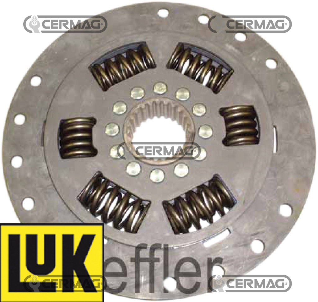 Disque amortisseur CERMAG 16014 - SAME 0.011.3942.4 LUK- 370003010 SAME HURLIMANN LAMBORGHINI Explorer 85-95, Huerl fastdrive xt 908, Silver 80-85-90- 95-100.4-100.6-105-110 Ø263mm 24 cannelures Ø46x50mm