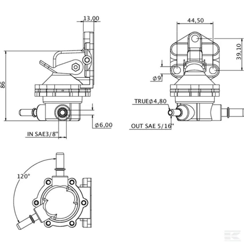 Pompe a carburant 32007037KR OEM 32007040 320-07040 320/07201 320/07037 320/A7161 320/07201A 5045/3 J.C.Bamford (JCB) Mermaid Marine Pioneer Pump EAN 8719774781139
