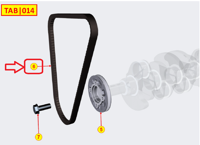 ED0024405010-S Courroie KOHLER KDI2504TM (V-BELT L=1013)