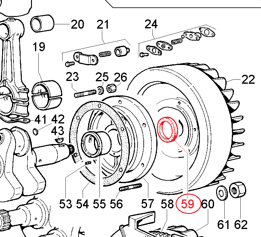 Joint spy coté volant 3LD450/S 3LD511 3LD510/S LOMBARDINI 1213006 ED0012130060-S