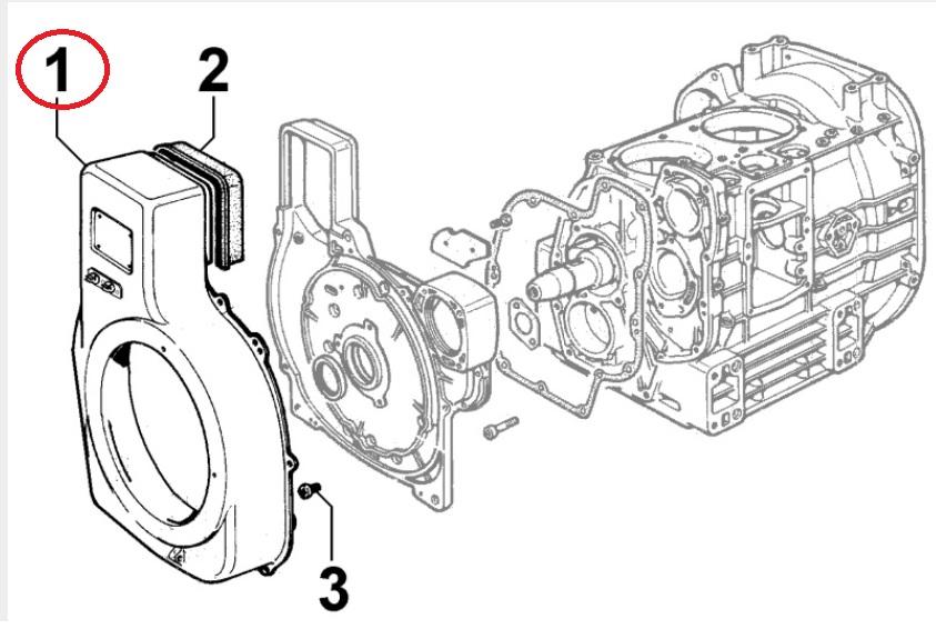 Convoyeur d'air LOMBARDINI - KOHLER ED0025692240-S - Moteur LOMBARDINI 9LD561-2 9LD625-2 9LD626-2 / Moteur KOHLER KD625-2 KD626-2